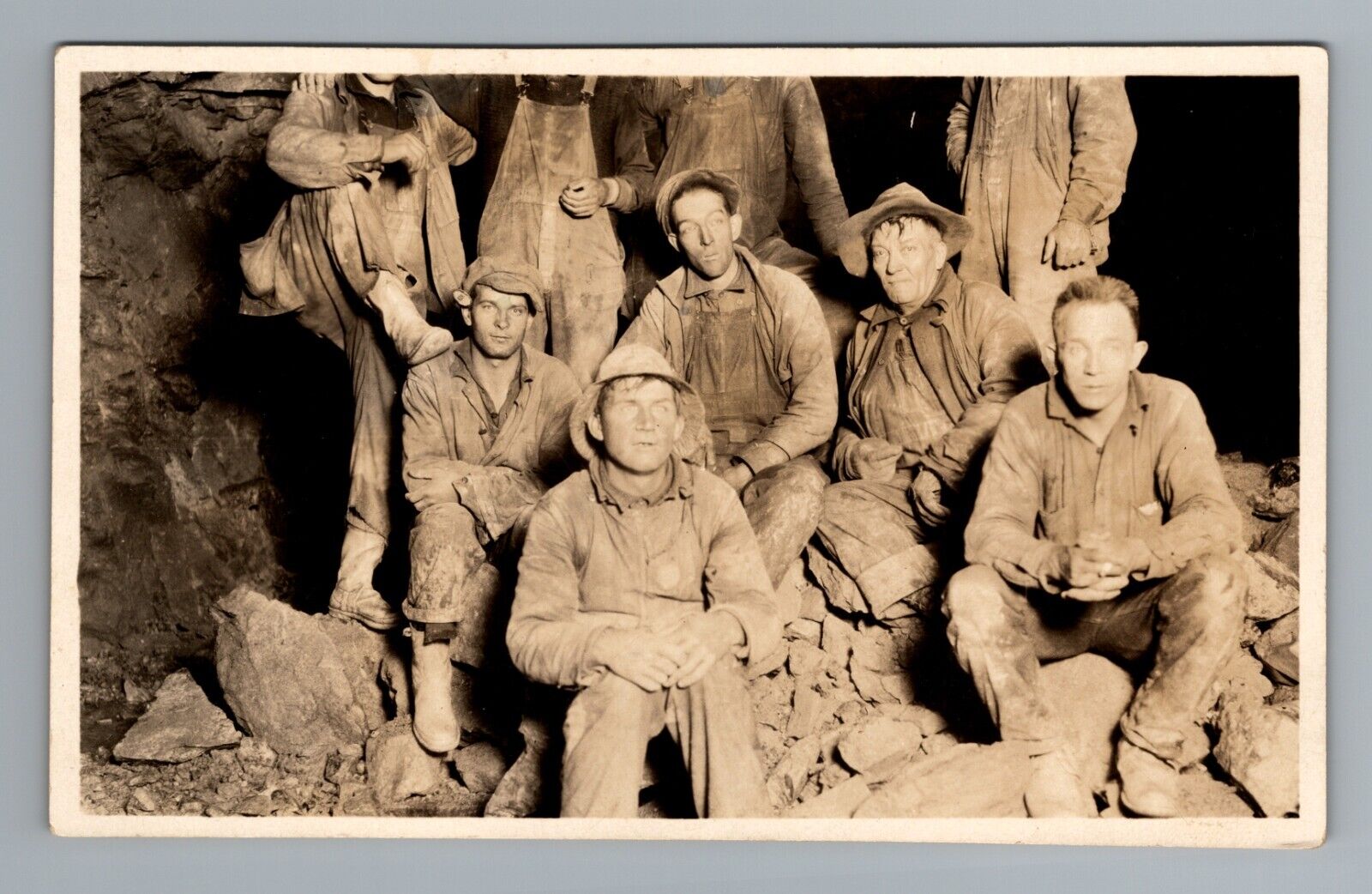 Vintage 1910s Miners Group Winnemucca NV Real Photo Postcard 5.4x3.4 RPPC