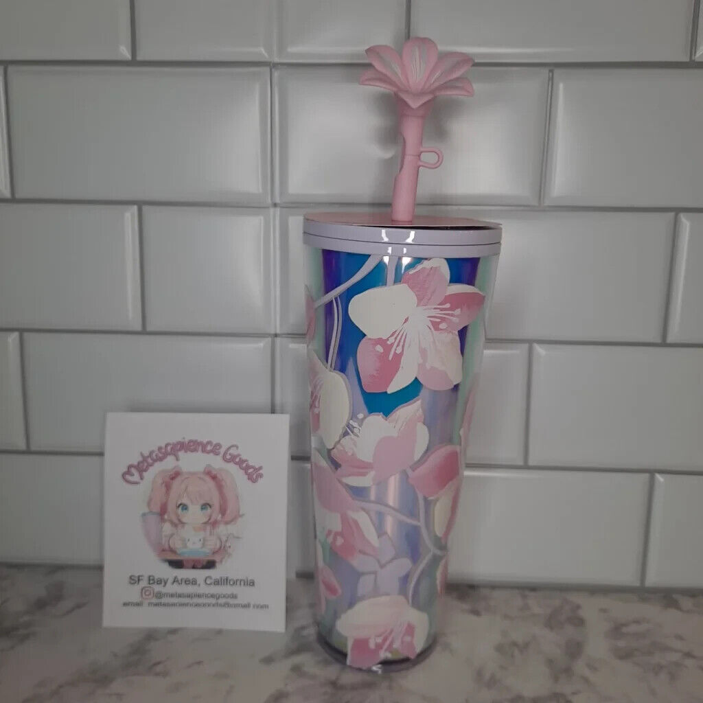 🌸Starbucks 2024 Cherry Blossom Collection 24oz Tumbler w/Topper Limited Edition