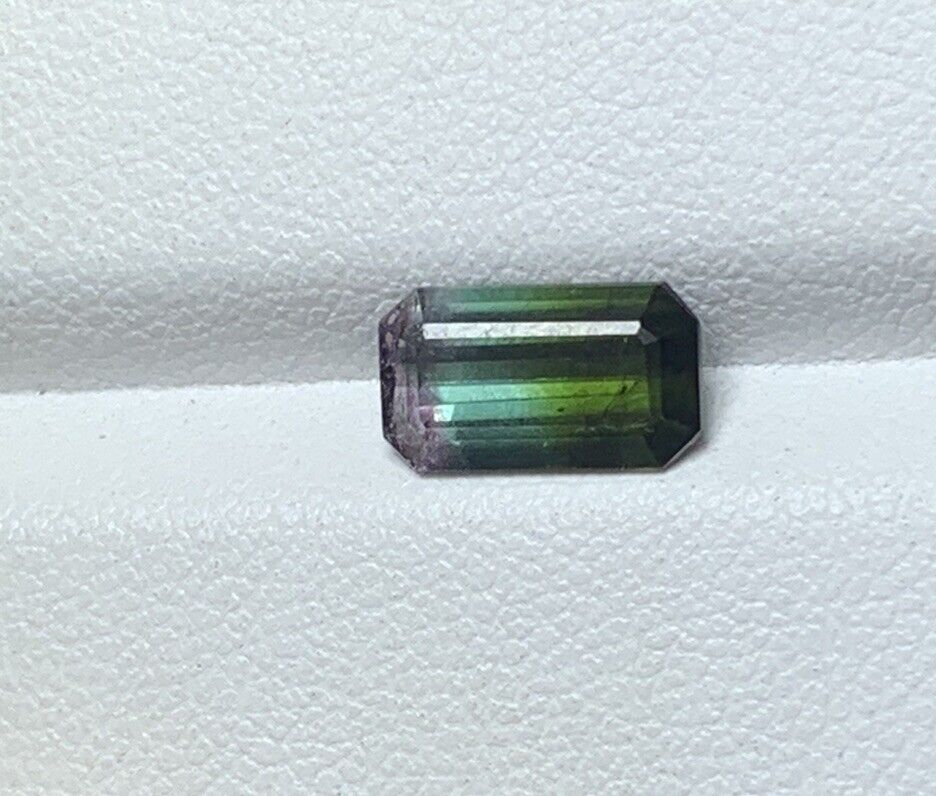 1.7  CT’s Natural Cut Emerald Shape Bi Color Tourmaline Loss Gemstone From Afg