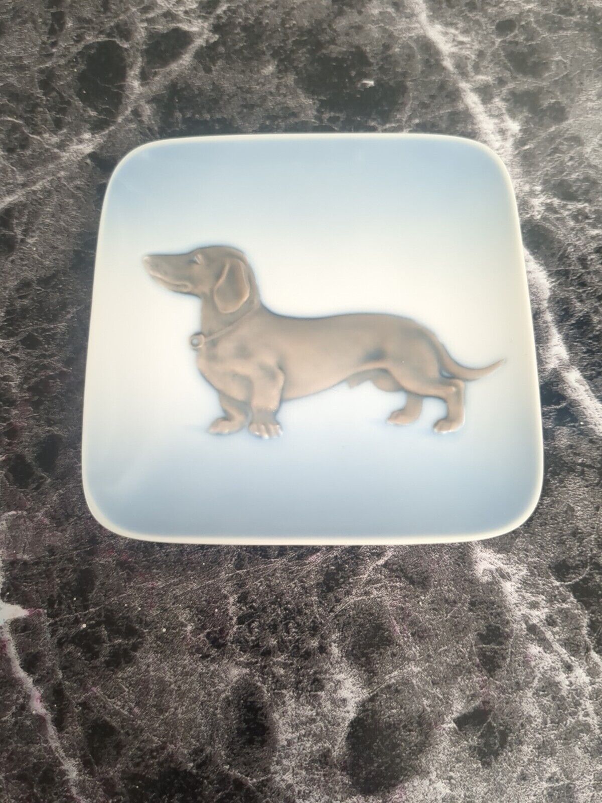 Vintage Royal Copenhagen Porcelain Dachshund Trinket Dish Tray Wiener Dog 3665