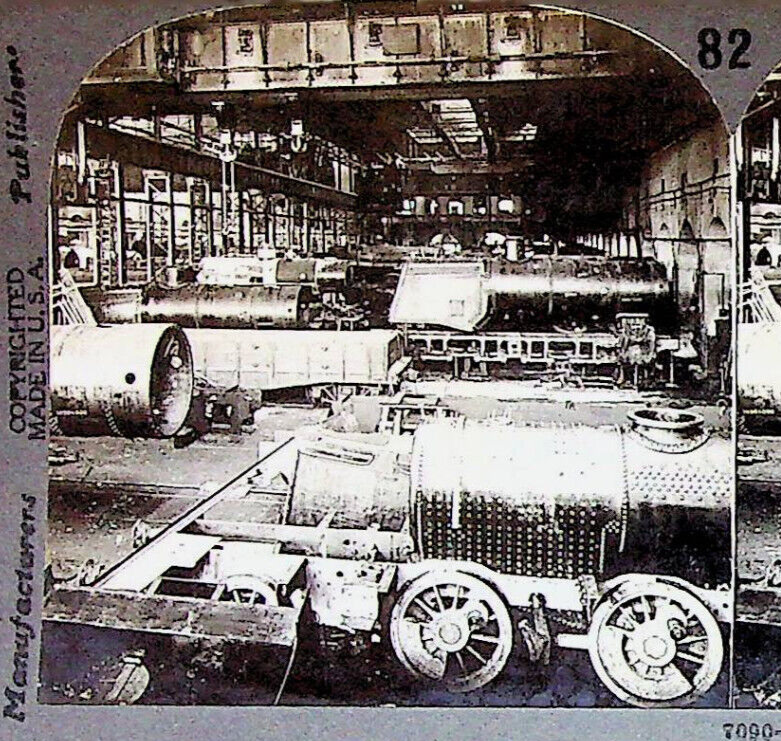 Baldwin Locomotive Works RR Philadelphia PA Photograph Keystone Stereoview Card