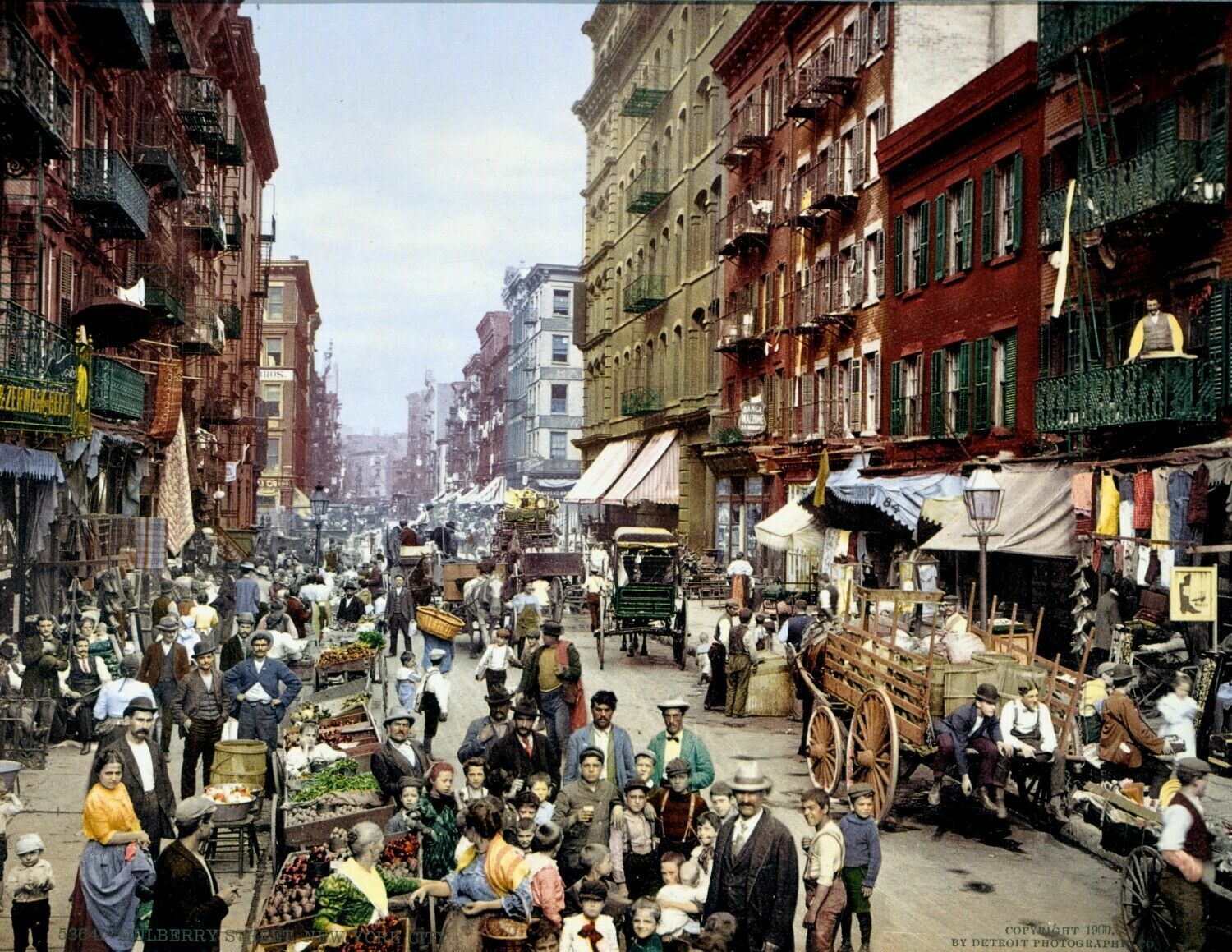 1900 Mulberry St New York City NYC USA Vintage Old Picture Photo Print 13x19
