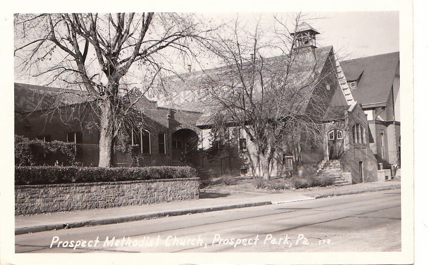 Postcard RPPC Prospect Methodist Church Prospect Park PA
