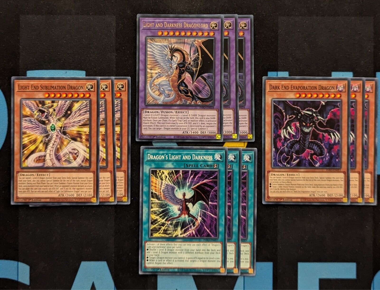 Light and Darkness Complete Deck Core 12 Cards INFO 1st Edition YuGiOh