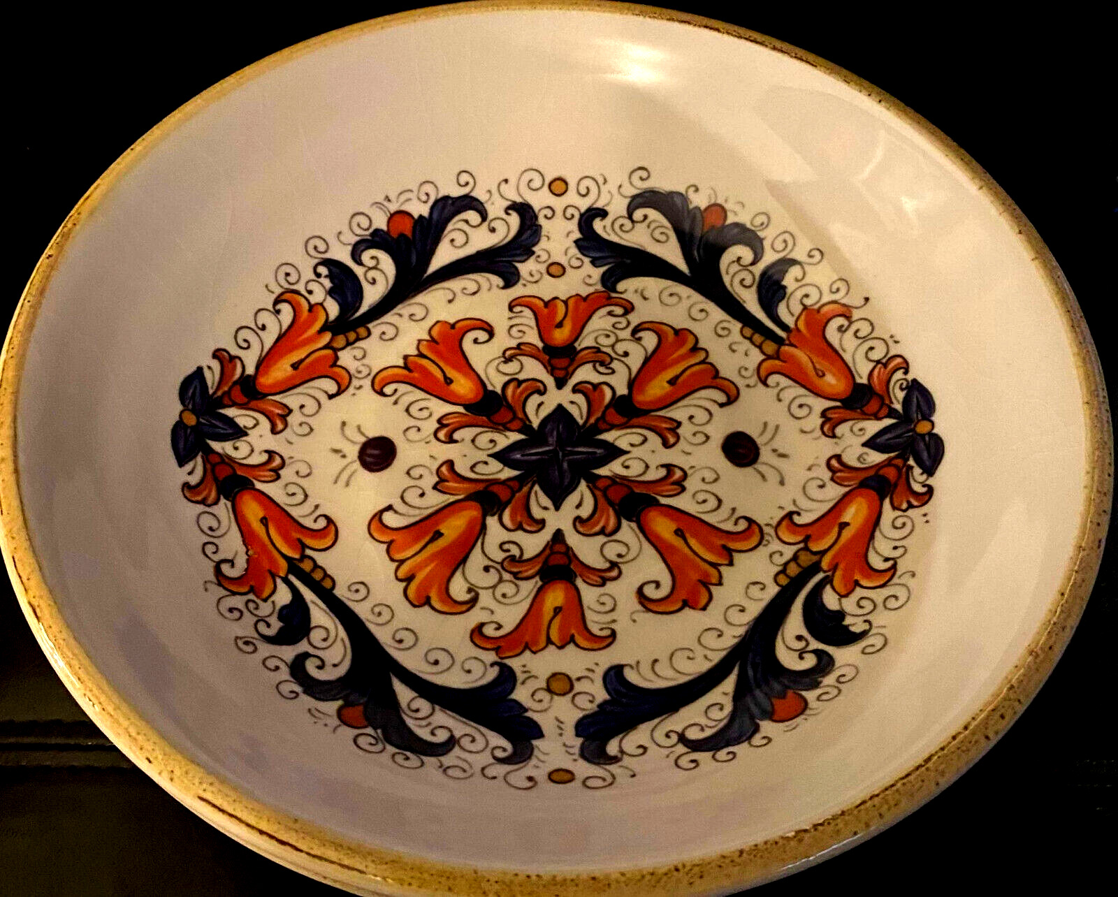et of 2 Ceramica Cuore~2 Deruta-Style~Floral 9\