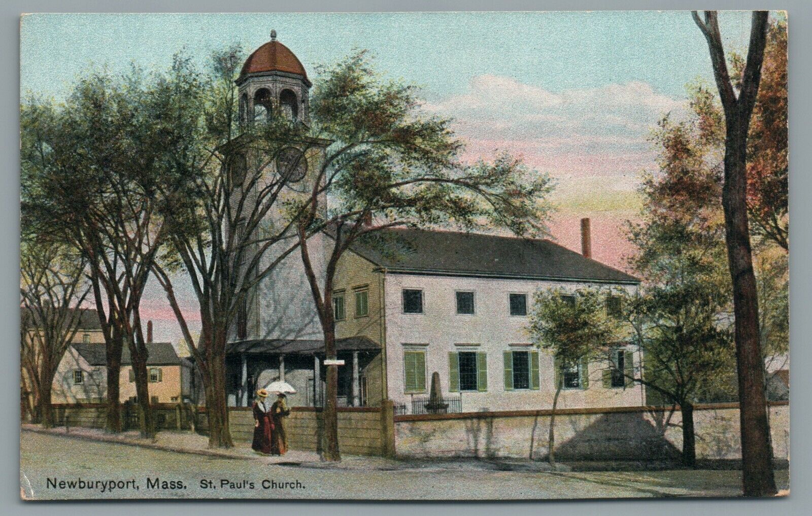 Newburyport Mass St. Paul's Church Essex County Massachusetts Vintage Postcard