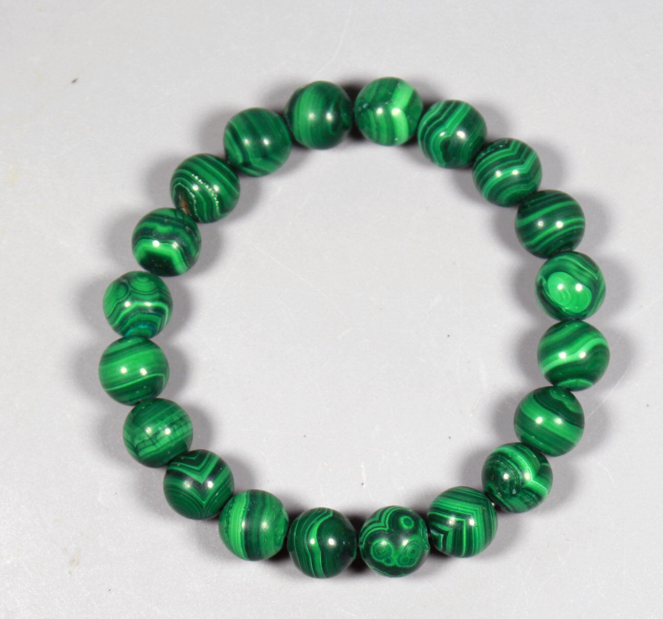 AAA Natural Chrysocolla Green Malachite Crystal Gem Polished Beads Bracelet 10mm