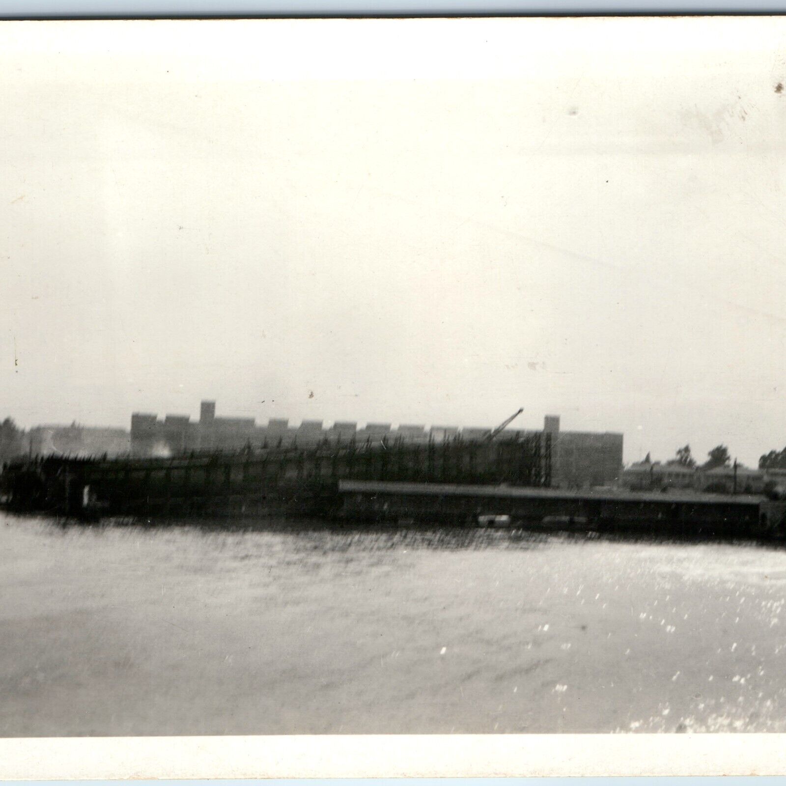 1921 Mare Island, Cali RPPC US Navy Ship Yard Shipbuilding Battleships CA A245