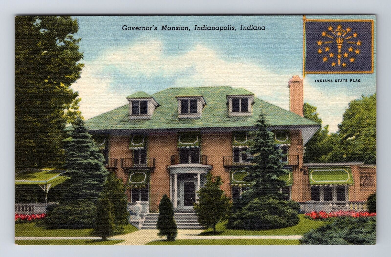 Indianapolis IN-Indiana, Governor\'s Mansion, Antique, Vintage Postcard