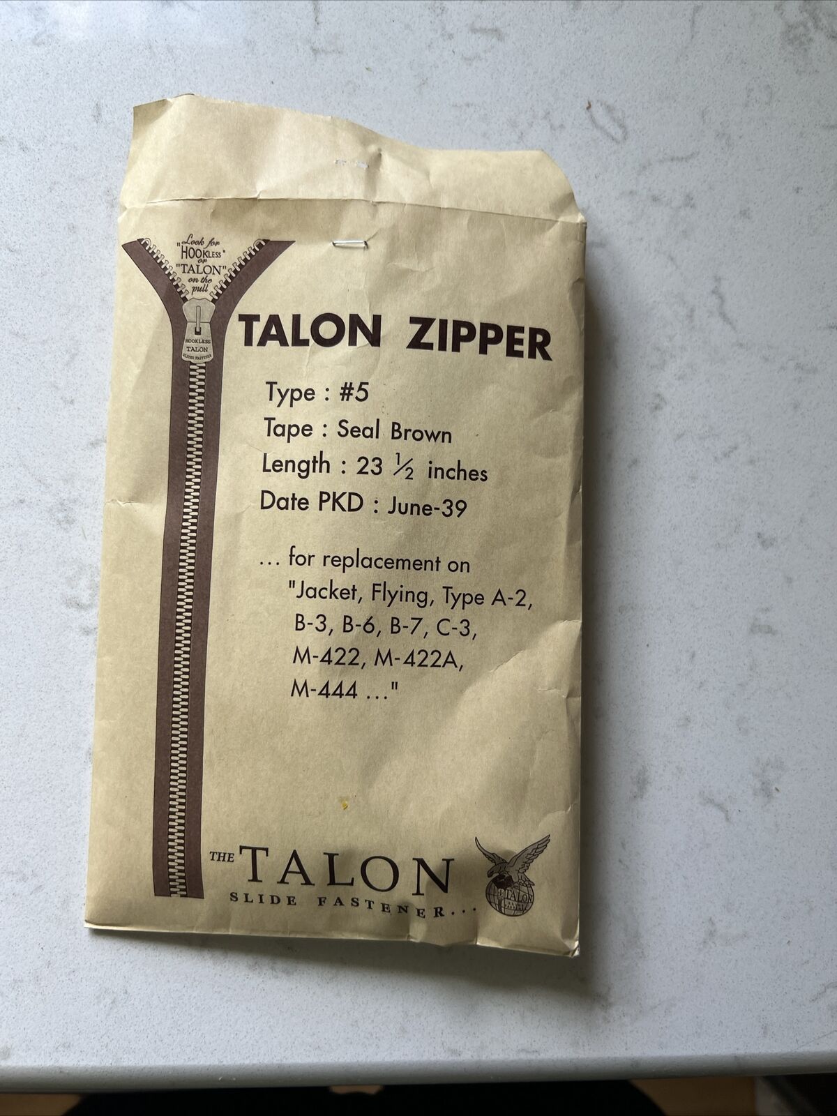 Ww2 M39 Talon Zipper