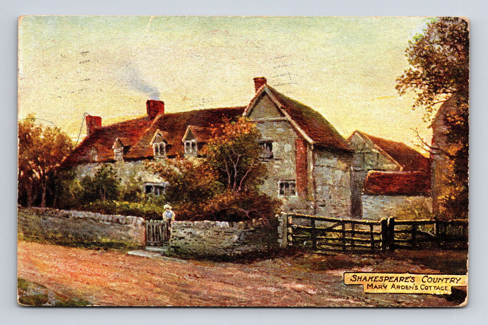 c1907 Mary Arden\'s Cottage Shakespeare\'s Country Raphael Tuck\'s Oilette Postcard