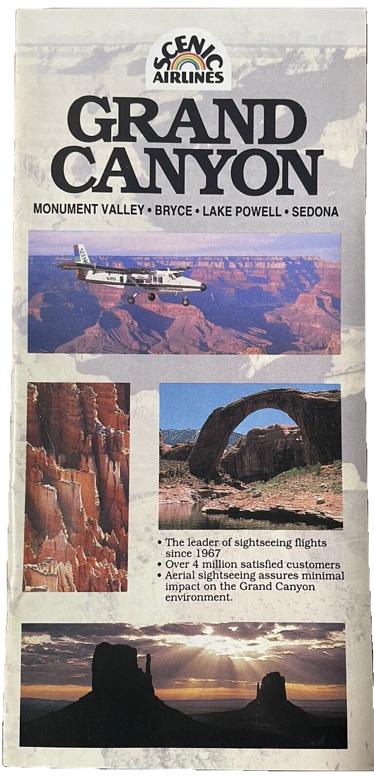 Scenic Airlines Grand Canyon Brochure Map Las Vegas Sedona Vintage
