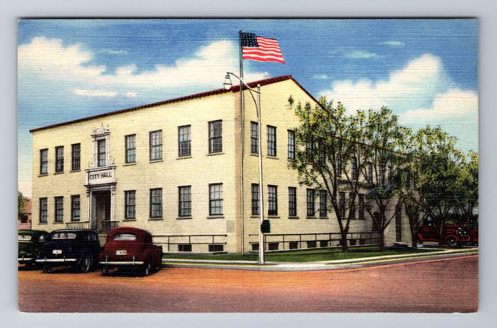 Hobbs NM-New Mexico, City Hall, Antique Vintage Souvenir Postcard