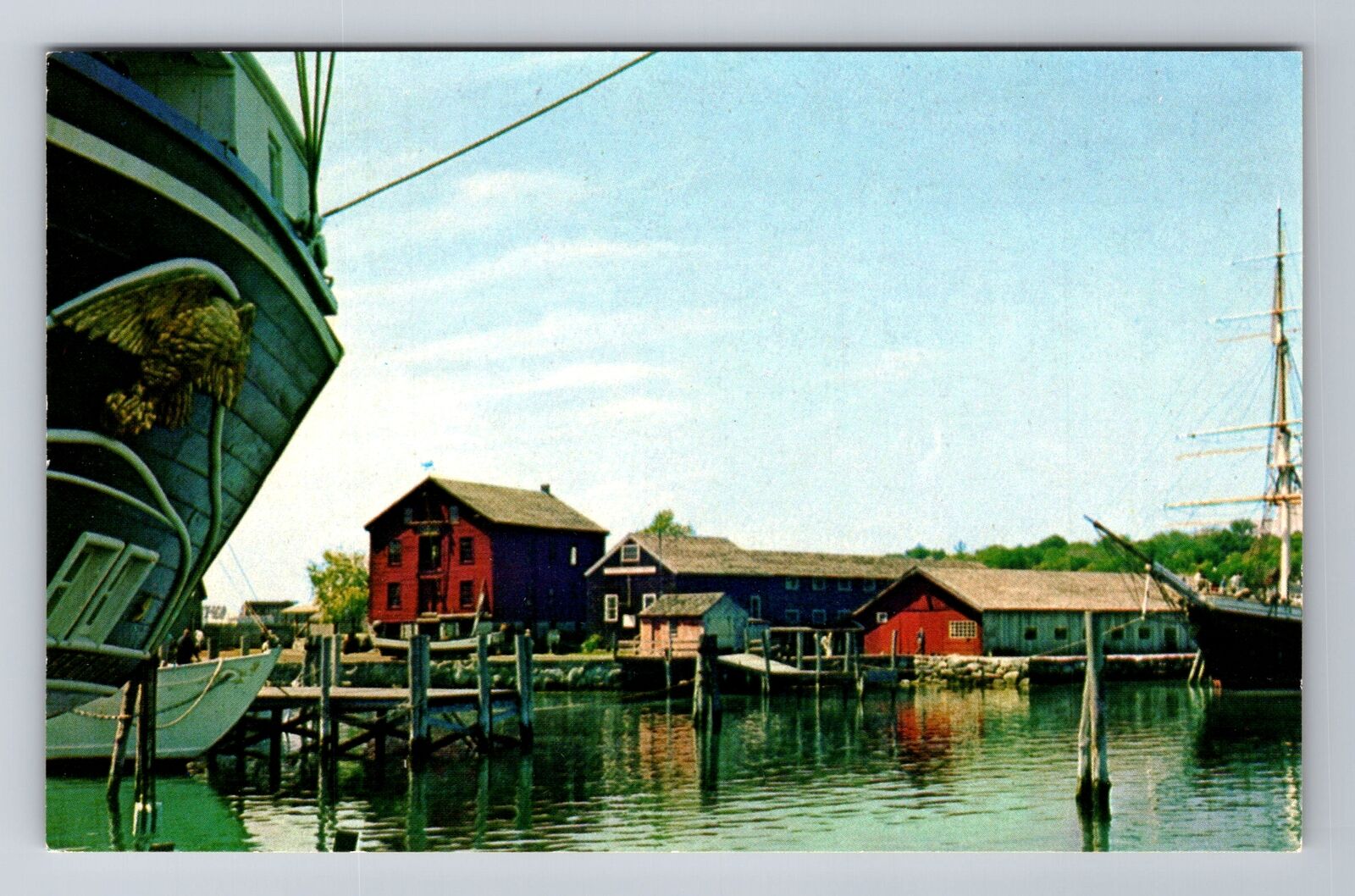 Mystic CT-Connecticut, Mystic Seaport, Antique, Vintage Souvenir Postcard