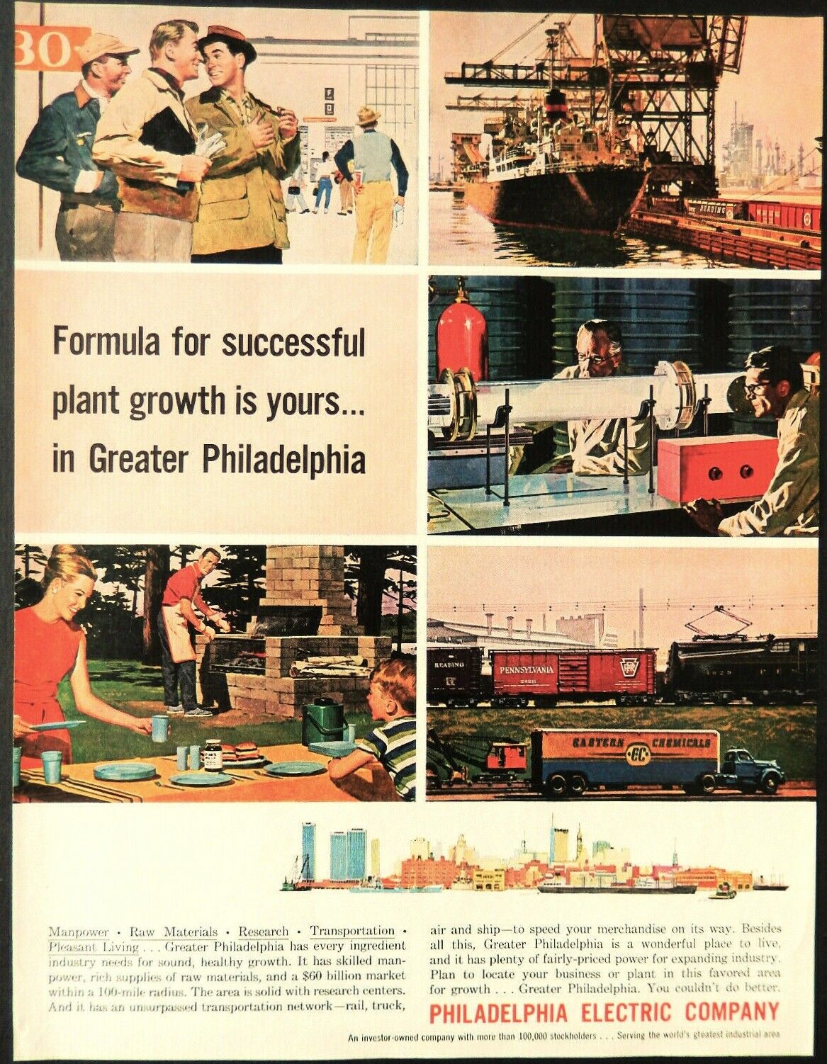 Philadelphia Electric Company ad vintage 1965 original print advertisement