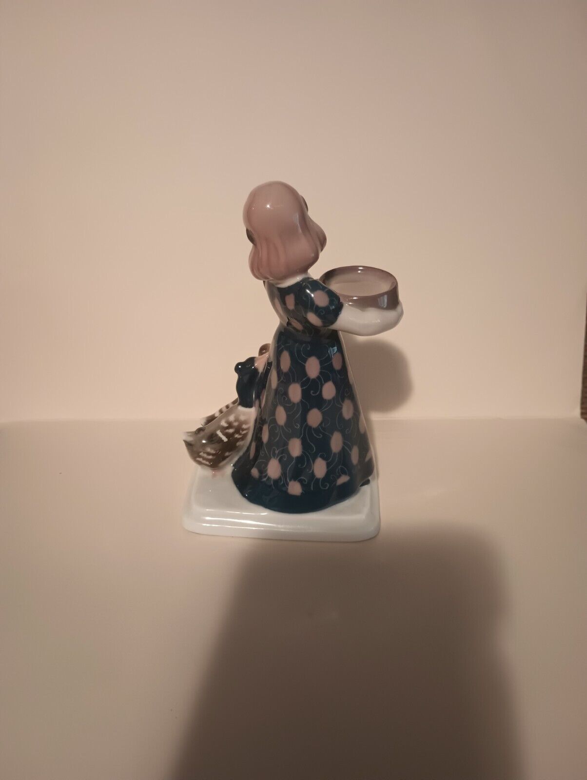 Antique Porcelain Girl With Duck