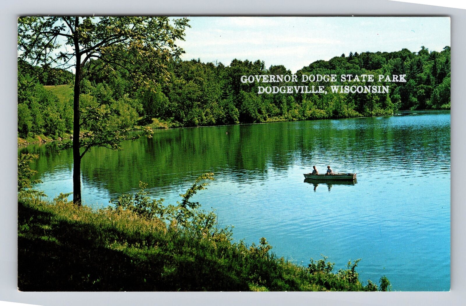 Dodgeville WI-Wisconsin, Governor Dodge State Park, Antique Vintage Postcard