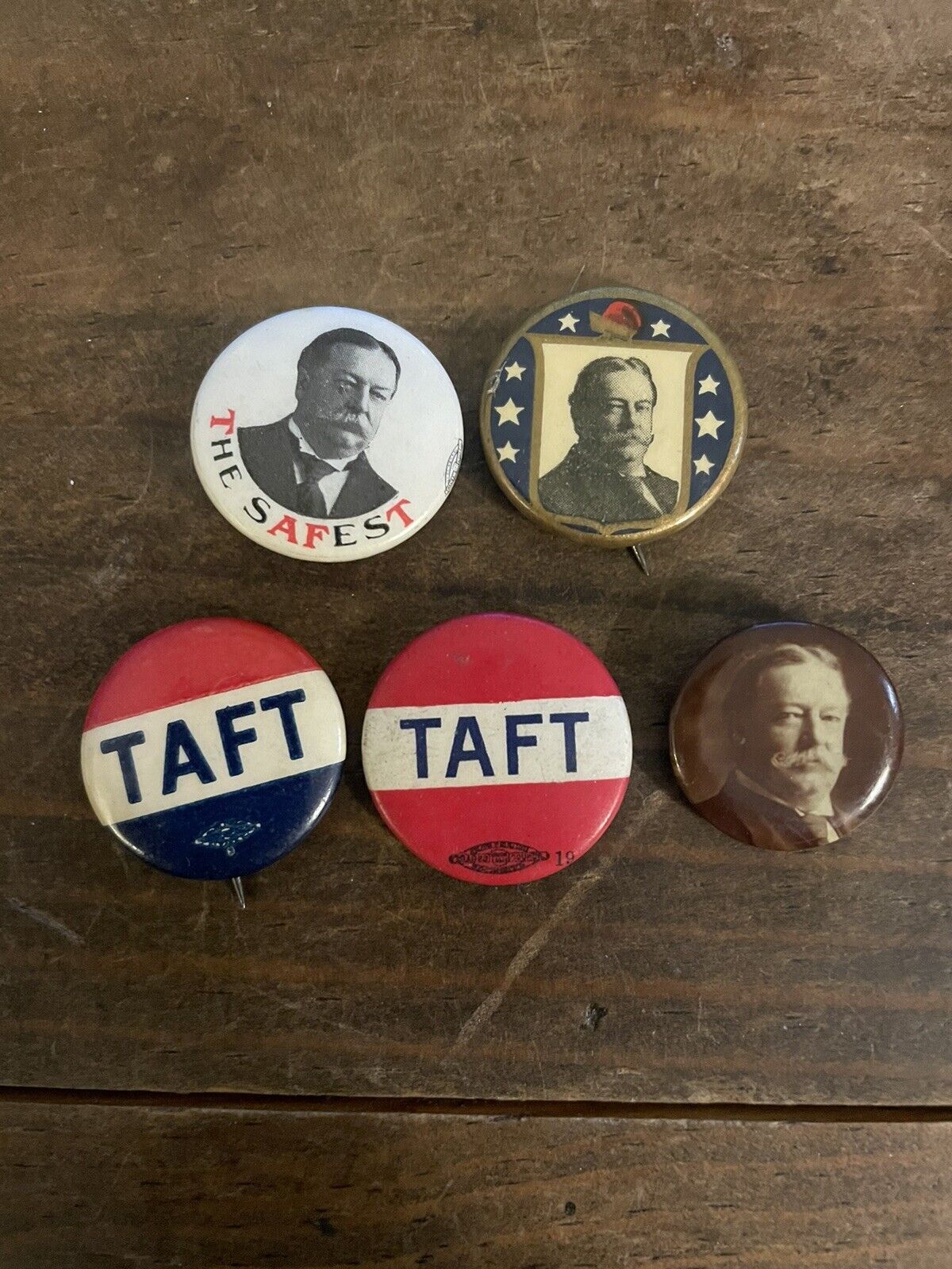 vintage ￼￼1908 William H Taft ￼ presidential￼Campaign Pinback Buttons ￼￼ lot 1