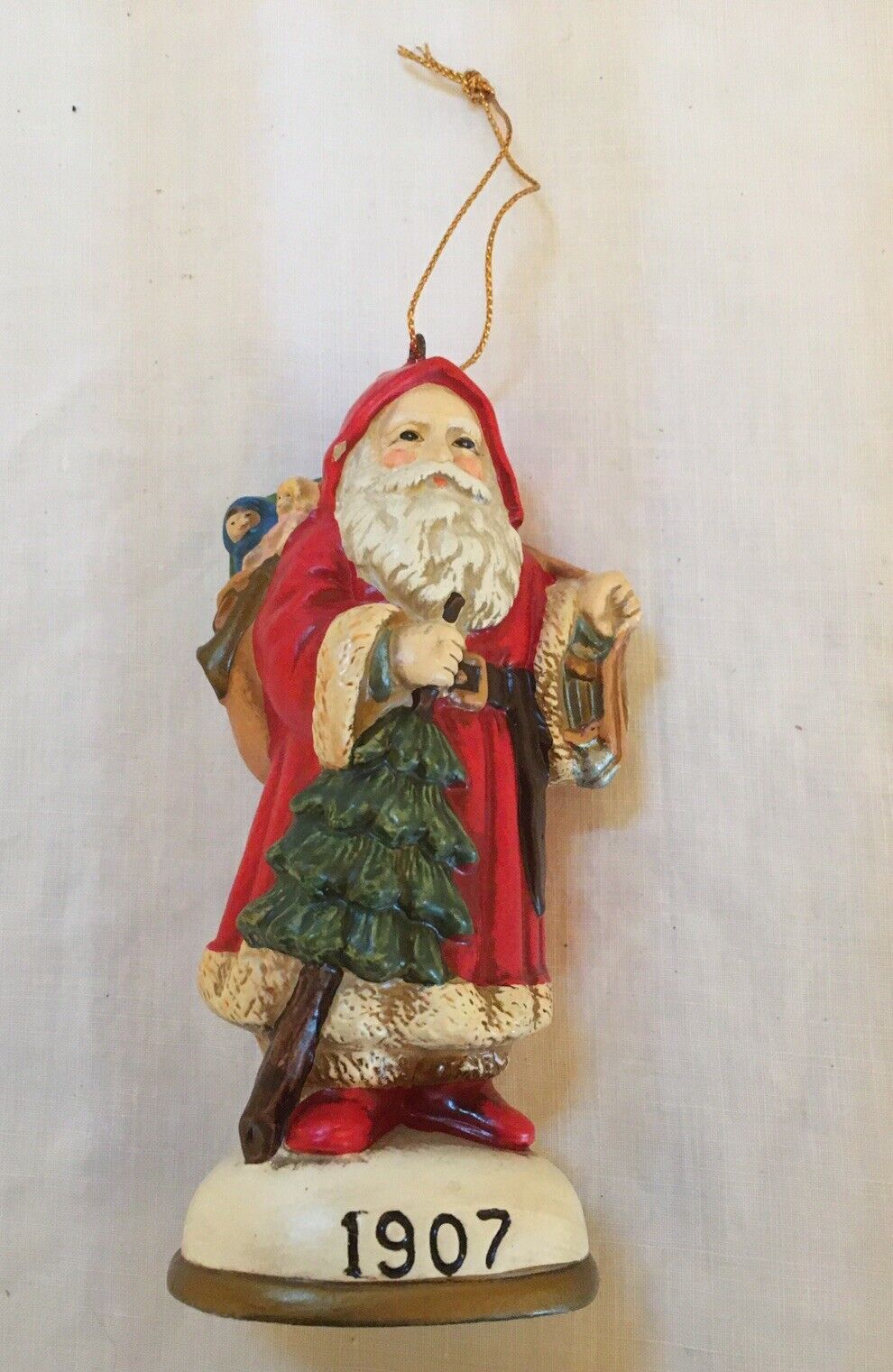 Vtg Christmas Reproductions Inc 1985 Santa Ornament 1907 5”
