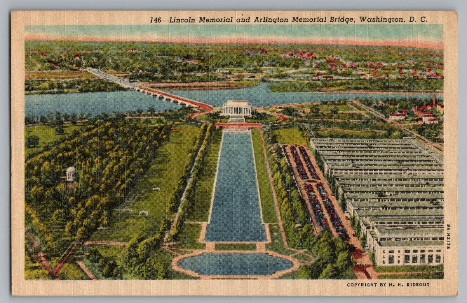 Postcard Lincoln Memorial and Arlington Memorial Bridge, Washington, D.C.