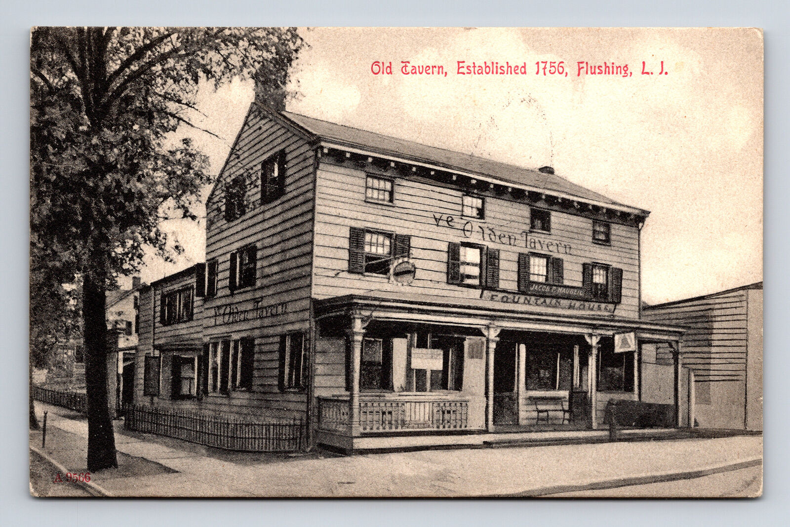 Ye Old Tavern Fountain House Long Island Flushing NY Samuel Langdorf Postcard