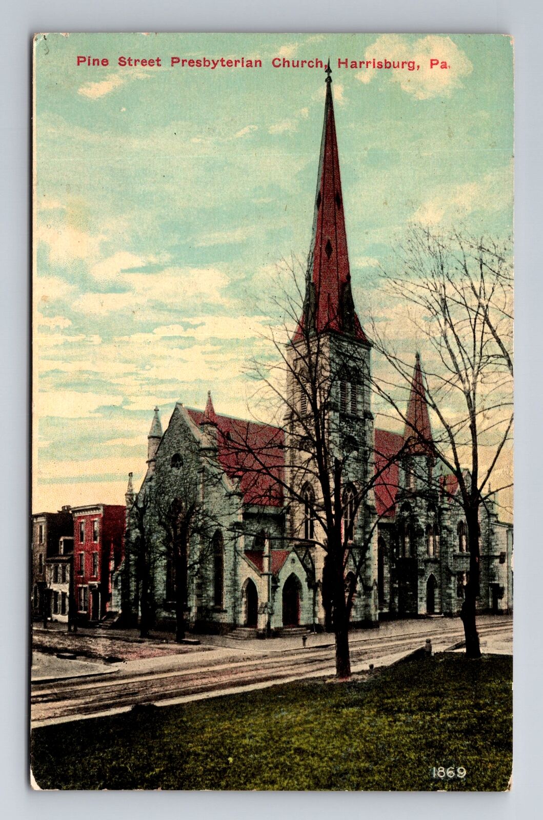 Harrisburg PA-Pennsylvania, Pine Street Presbyterian Church, Vintage Postcard