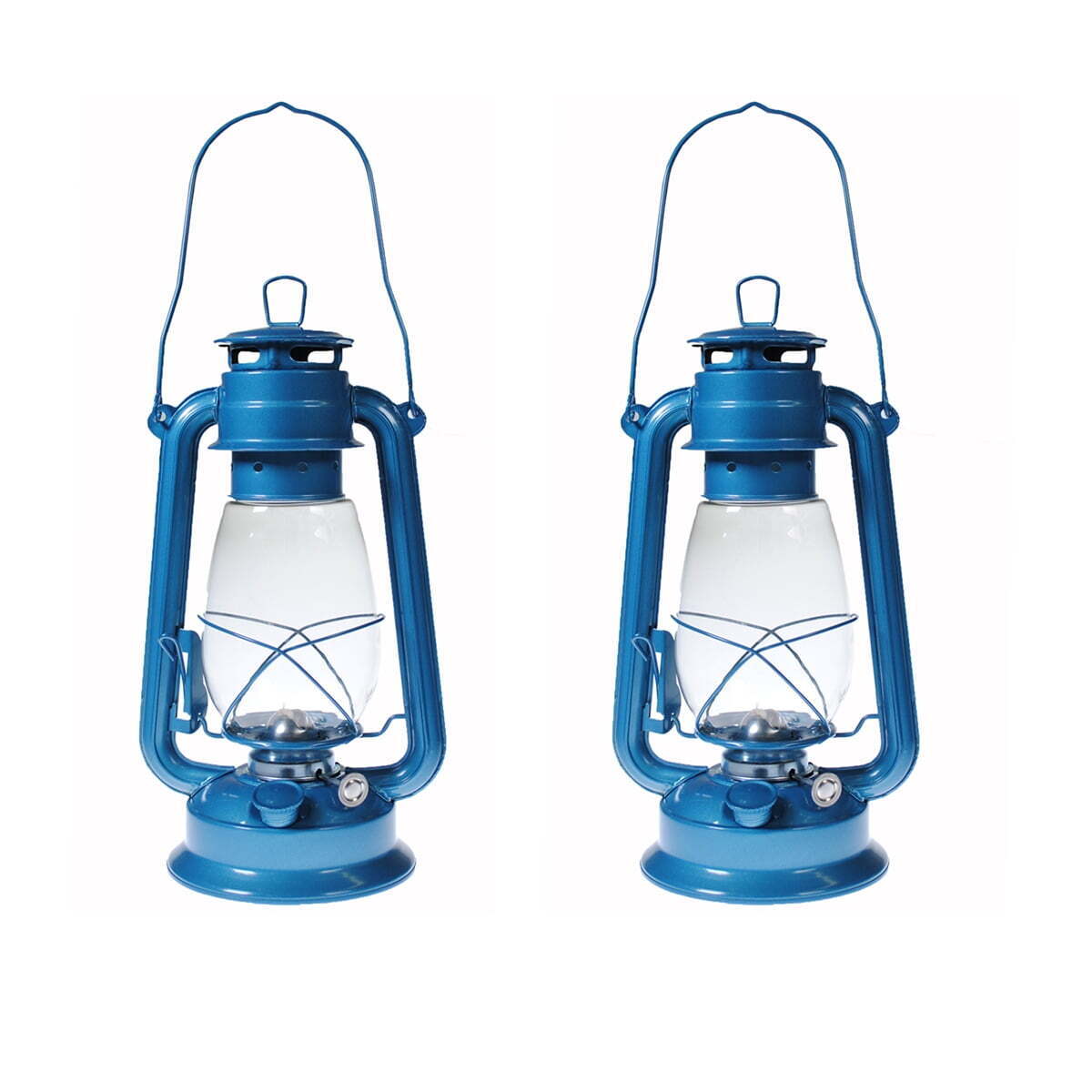 Hurricane Kerosene Oil Lantern Emergency Hanging Light Lamp - BLUE 12 Inches