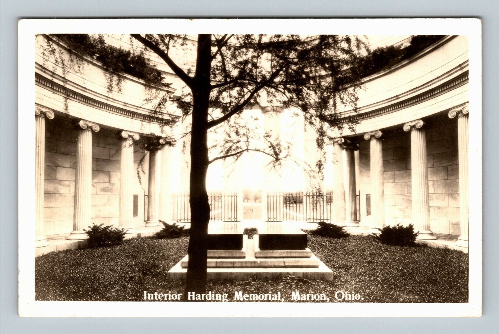RPPC Marion OH, Interior Harding Memorial, Ohio Vintage Postcard