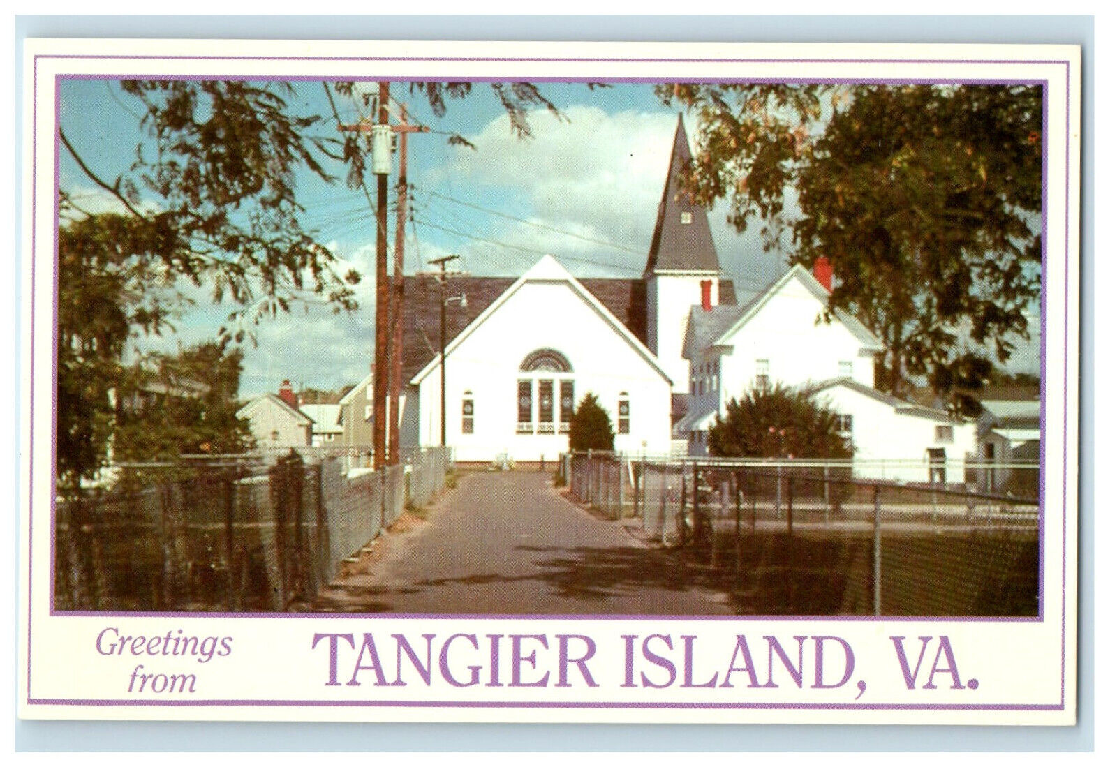c1940 Swain Memorial Methodist Church, Greetings from Tangier Island VA Postcard
