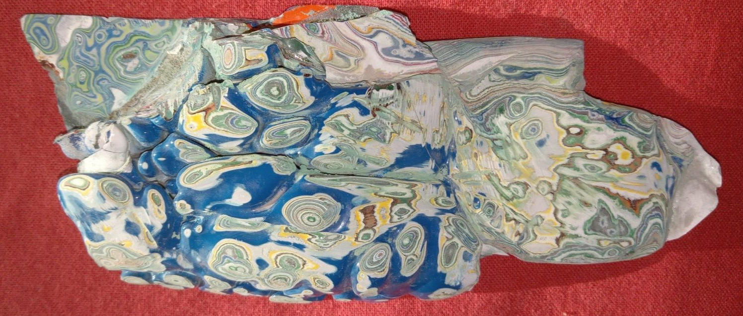 Fordite Semi-Polished Slab Beautiful Colors - 85.7 Grams, make cabs/jewelry