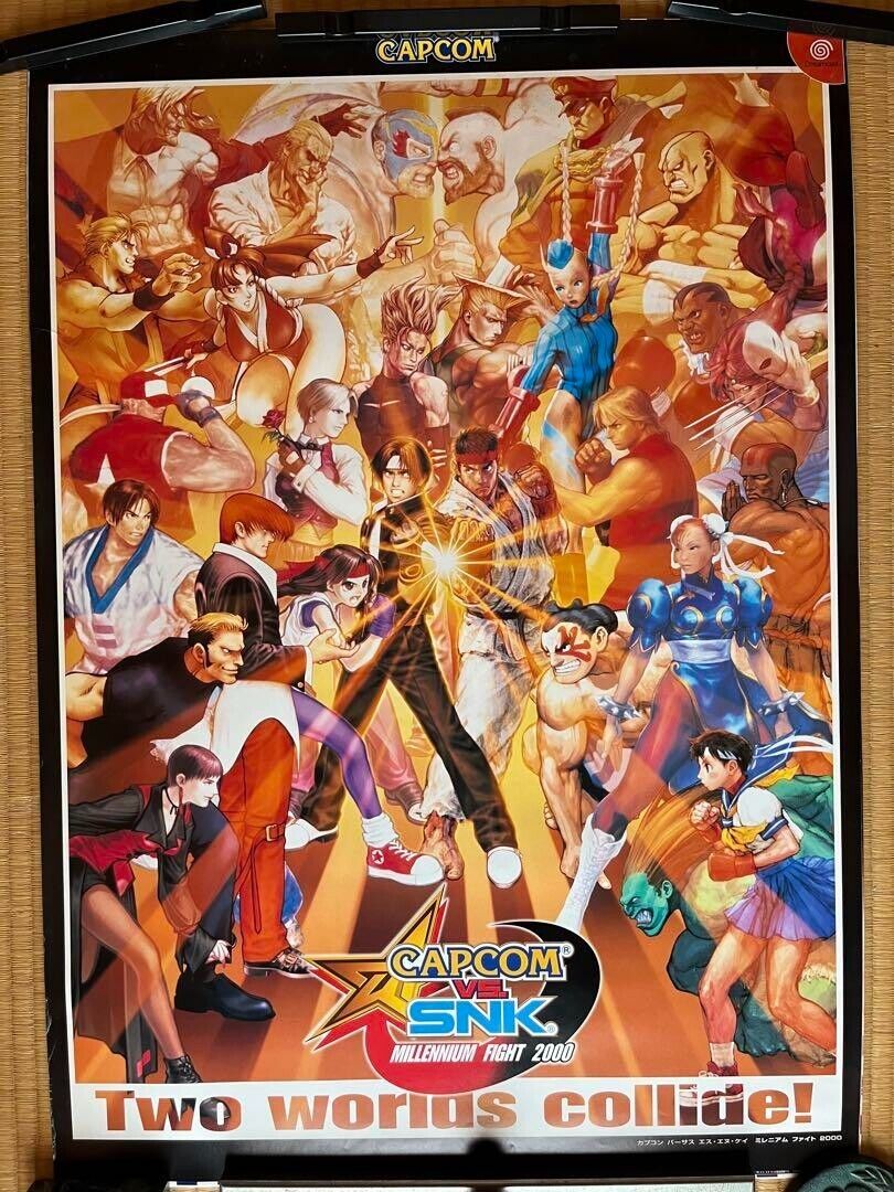 CAPCOM VS SNK Store Promotion B2 Size Poster Dreamcast 2000 JP Rare Video Game