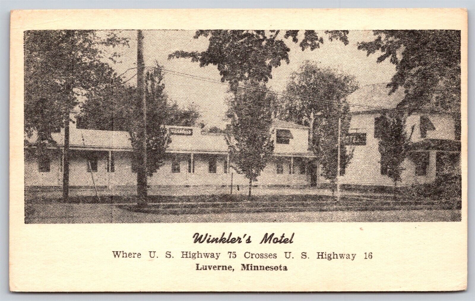 Postcard Winkler\'s Motel, Luverne, Minnesota J27