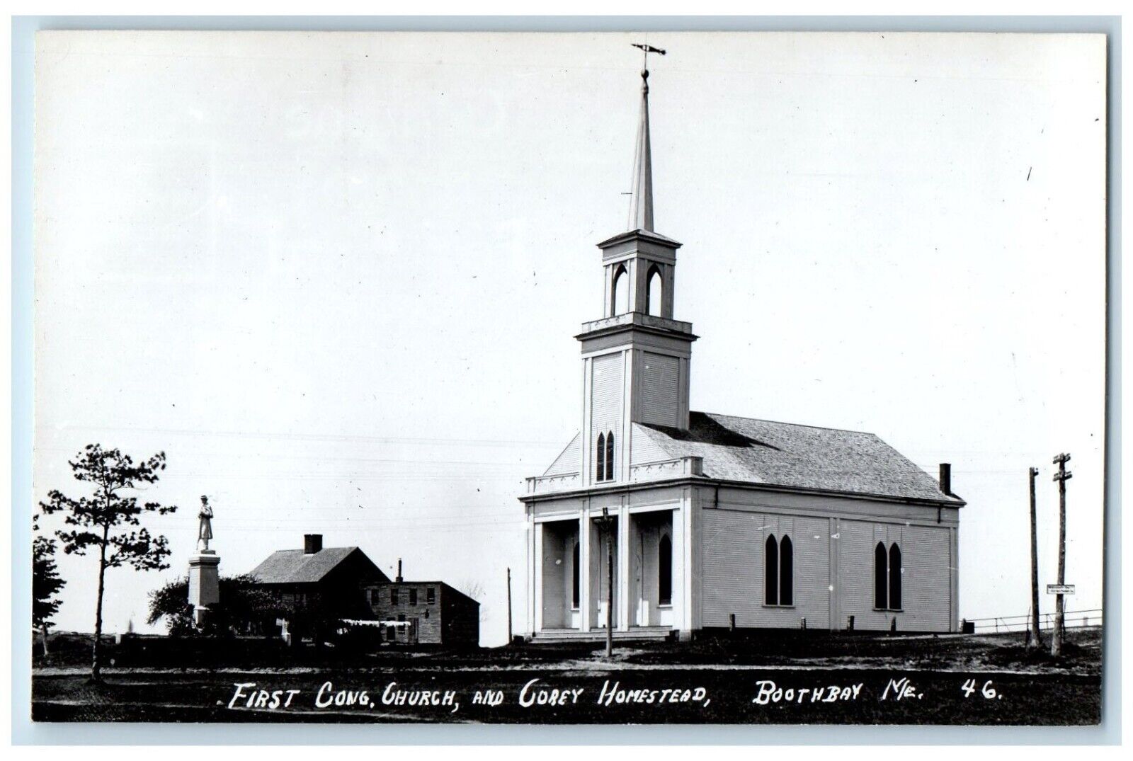 c1950's First Congregational Church Corey Homestead Photo ME RPPC Postcard