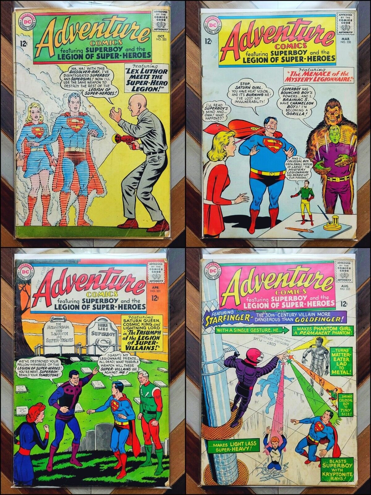 Adventure Comics #325 330 331 335 (DC 1964) Silver Age Luthor/Legion/Starfinger
