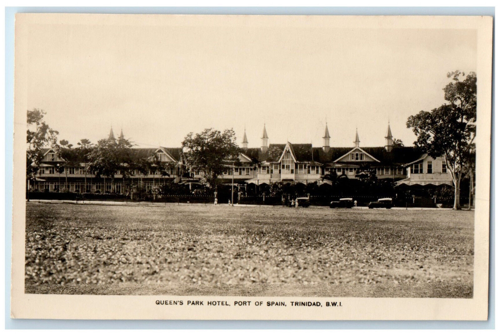 c1940's Queen's Park Hotel Port of Spain Trinidad B.W.I RPPC Photo Postcard