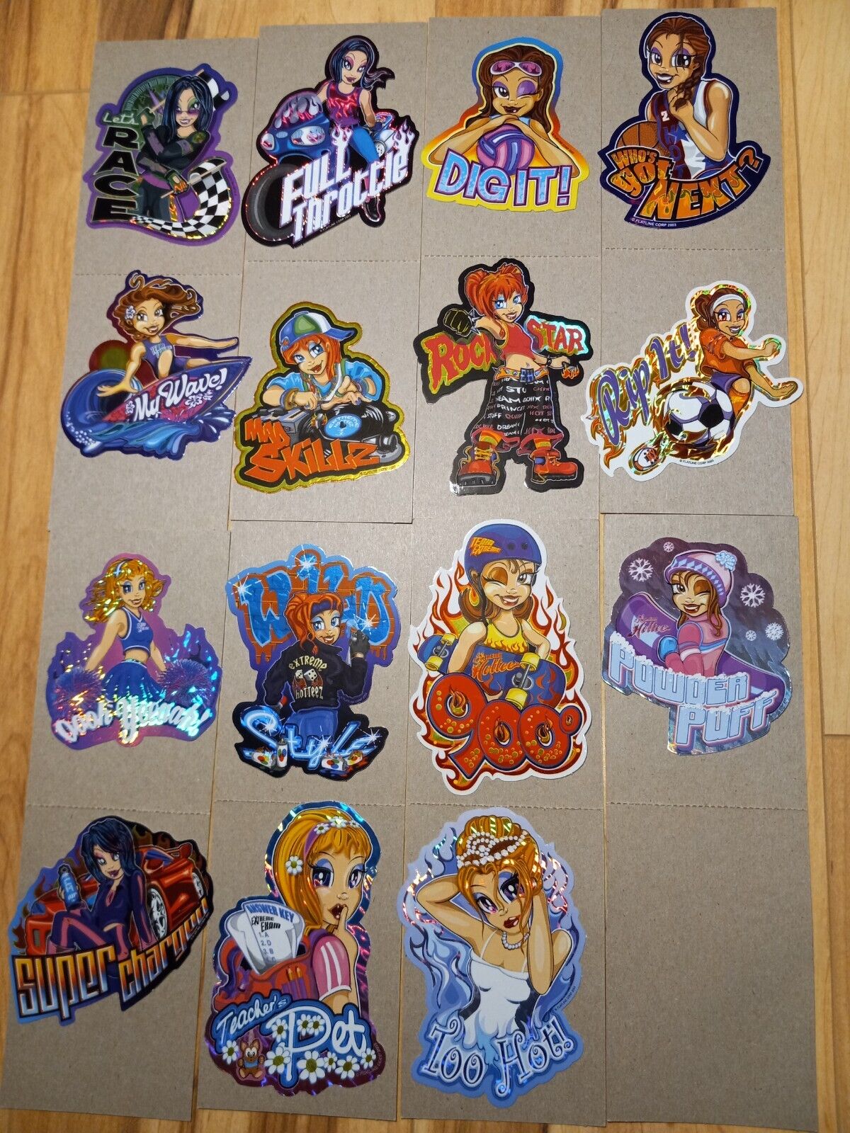 Extrem Hotteez Y2K Girls 2003 Vending Stickers - Full set of 15 - Rare