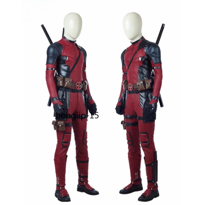 Deadpool :Cosplay Costume Red Deadpool suit Jumpsuit Halloween Accessories Gift