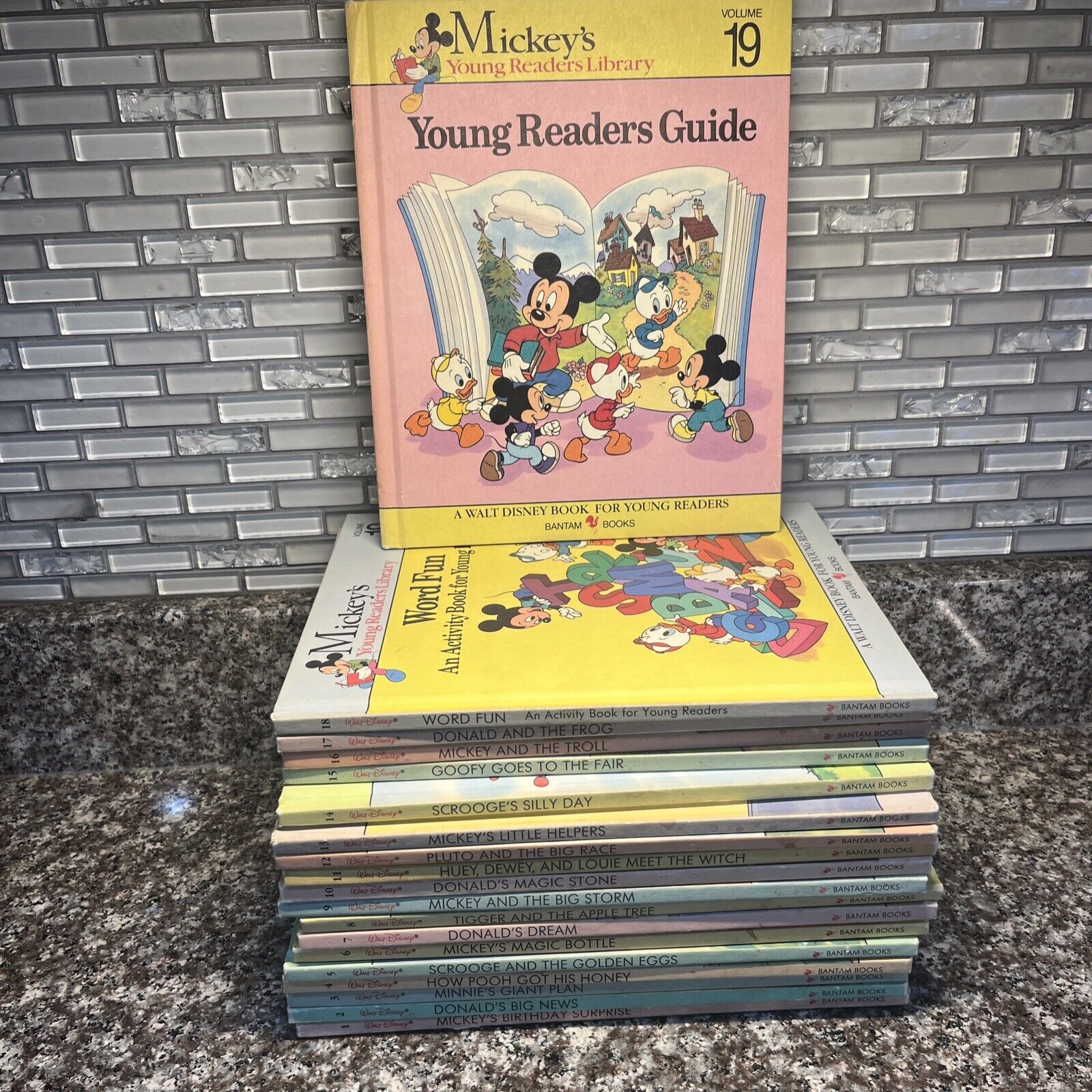 Disney Mickey's Young Readers Library Bantam Book Set Volumes 1-19 Complete EUC