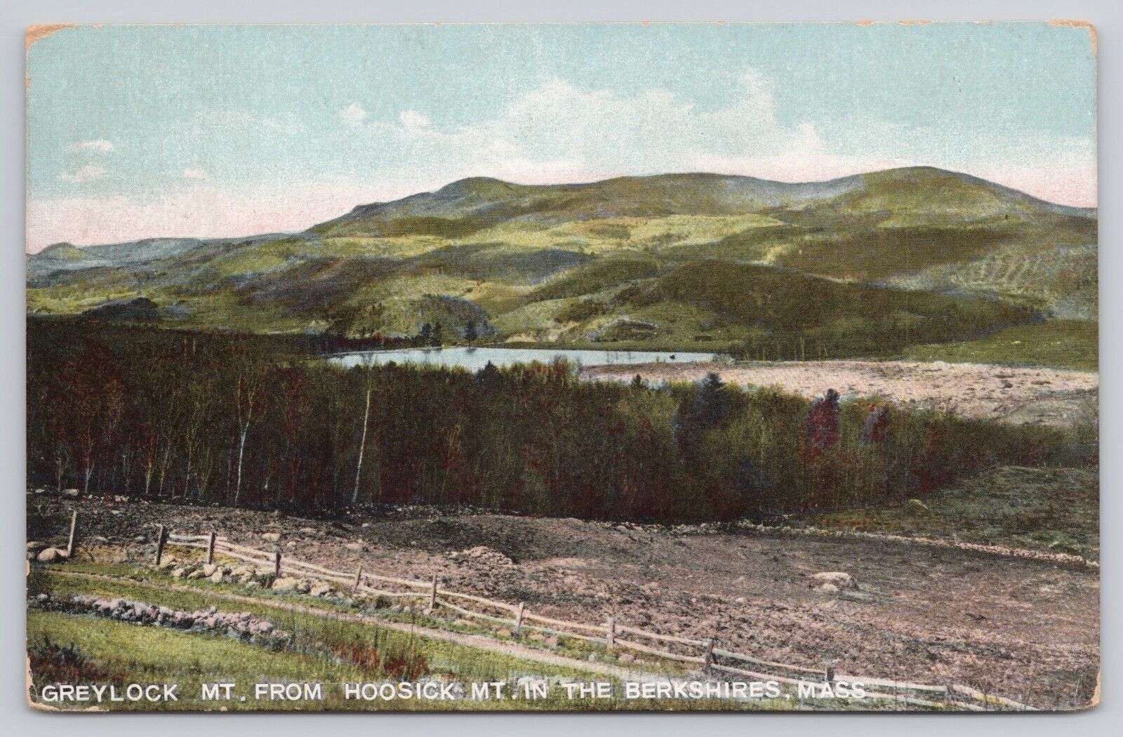 Postcard Greylock mountain from Hoosick Mountain the Berkshires Massachusetts