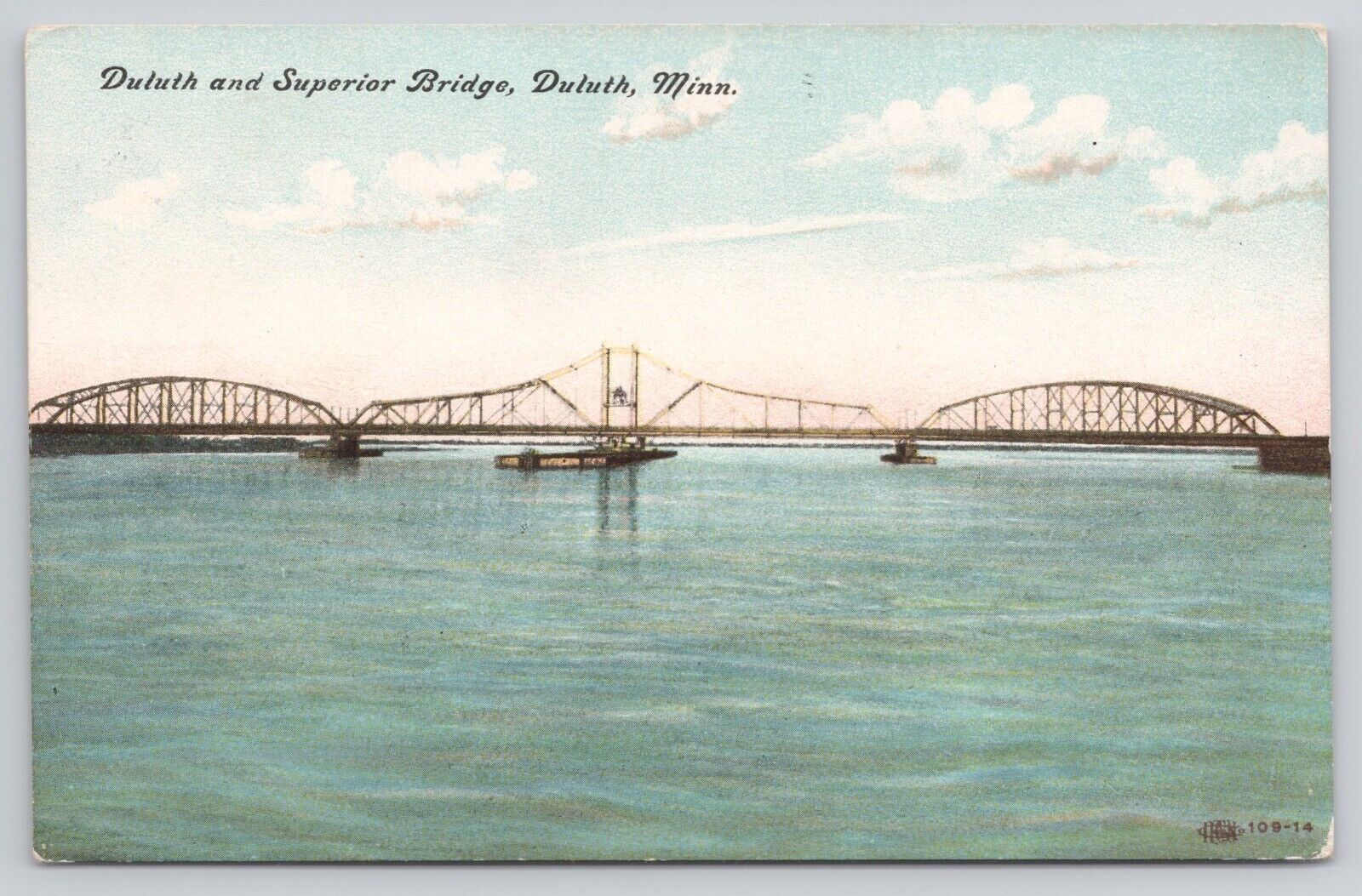 1909 Duluth and Superior Bridge Duluth MN Minnesota Antique Postcard