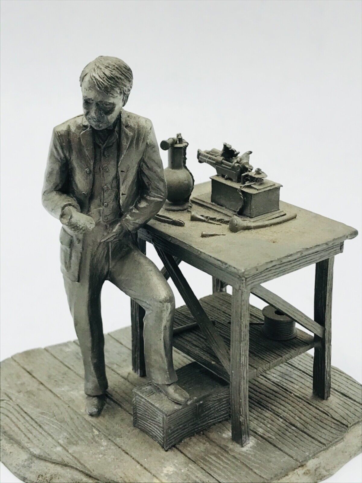 Franklin Mint Thomas Edison Pewter Figure Sculpture