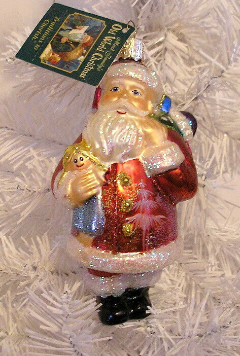 2006 - SANTA CLAUS W/TOYS - OLD WORLD CHRISTMAS - GLASS ORNAMENT NEW W/TAG