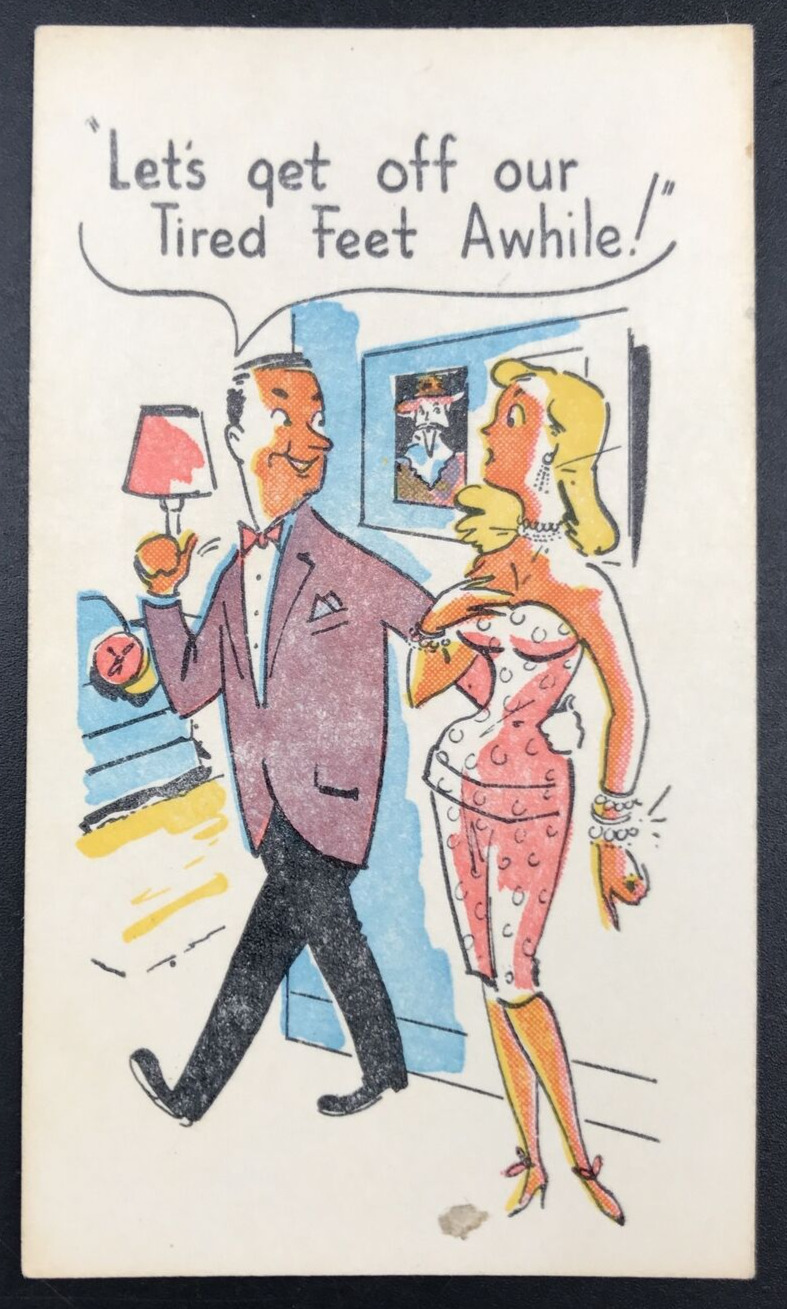 c1940s-50s State Hill Beer Garden PA Risque Suggestive Comic Ad Trade Card