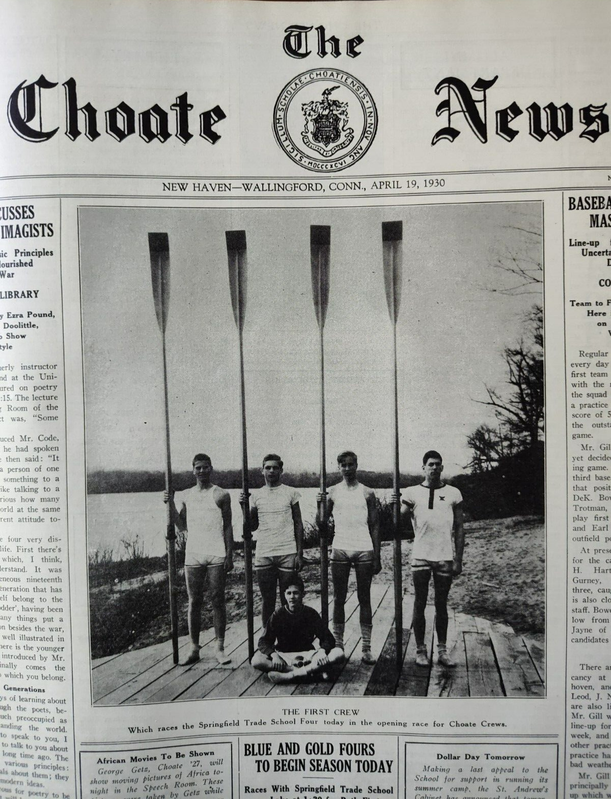 1929-1930 Choate Prep School Wallingford CT Newspaper Bound Volume Photos