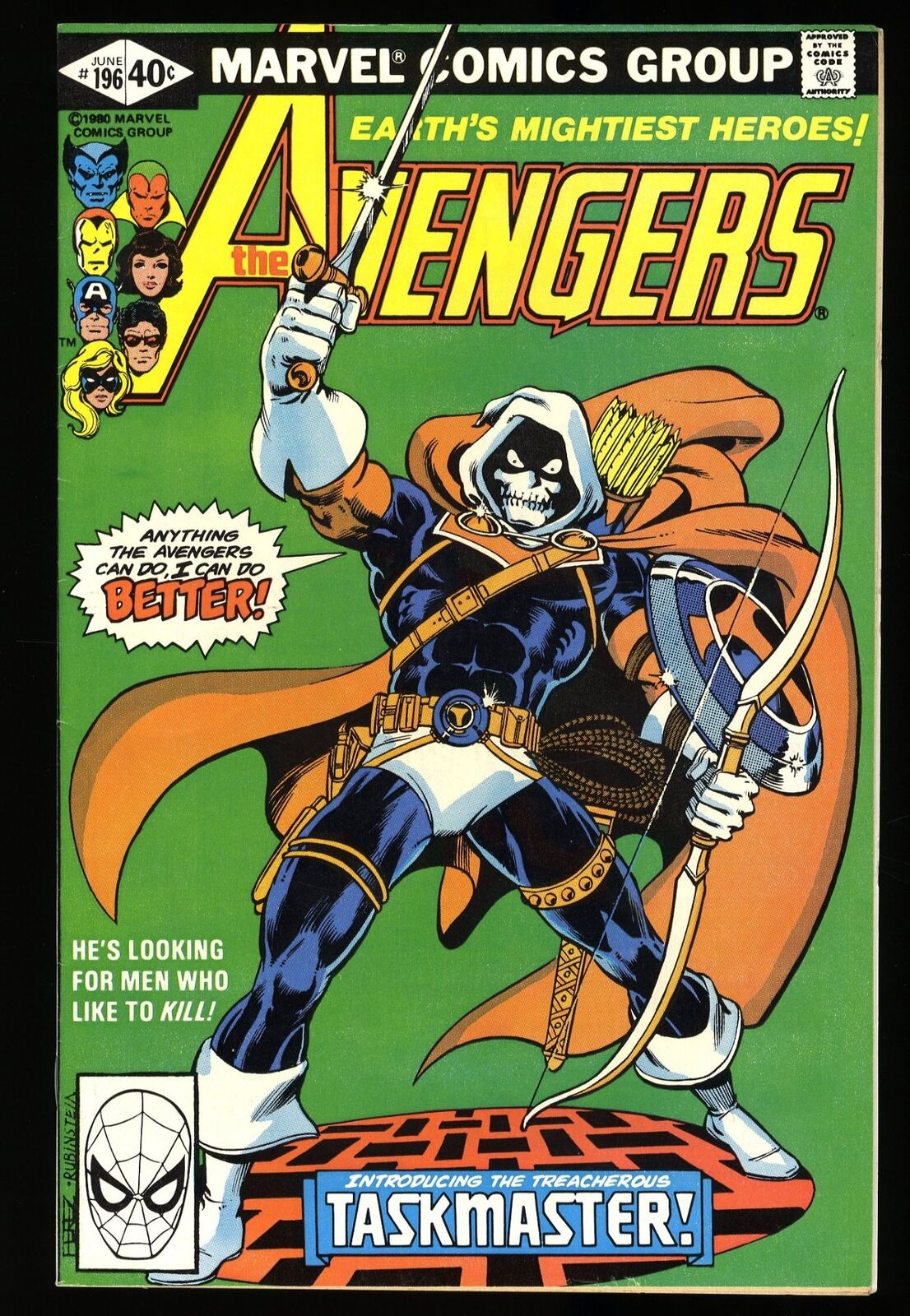 Avengers (1963) #196 VF- 7.5 1st Appearance of Taskmaster Marvel 1980