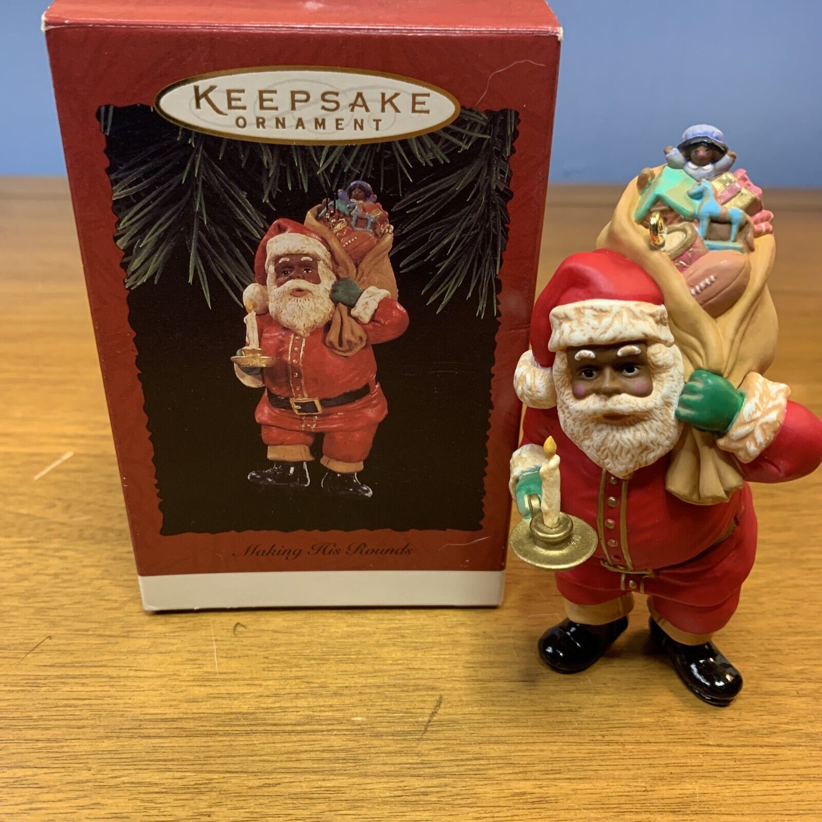 Hallmark Keepsake Ornament Making His Rounds 1996 Santa 
