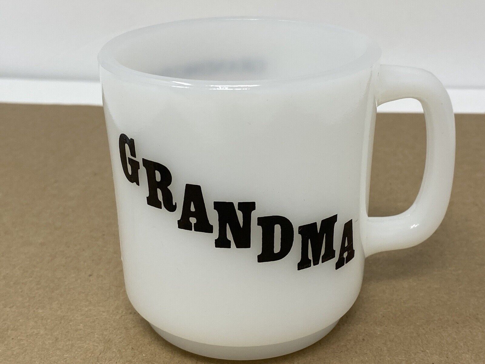 Vintage Glasbake Grandma Grandmother Milk Glass Coffee Mug Tea Cup