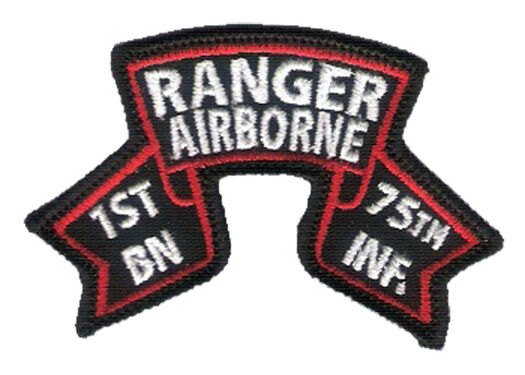 1st Ranger Battalion Ranger Scroll (Old Style) Hook & Loop - 3 1/4