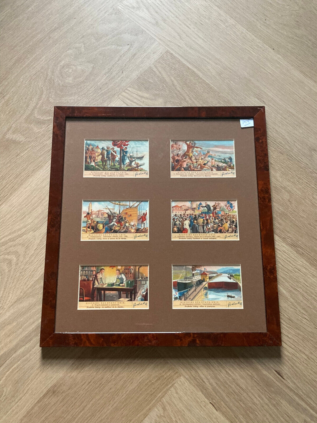 Liebig Series  of 6 Framed Chromos American History 1956's - French Text-S1375