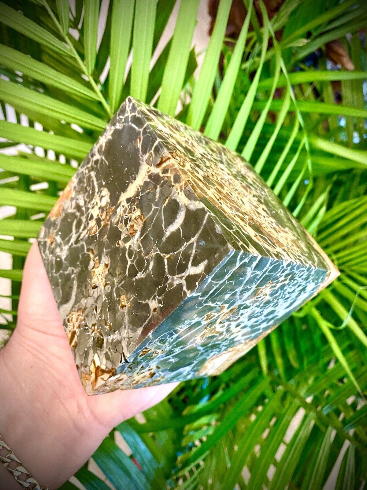 Ocean Jasper Square Cube Rock Yoga Healing Crystals Decor 3,75 x 3,75